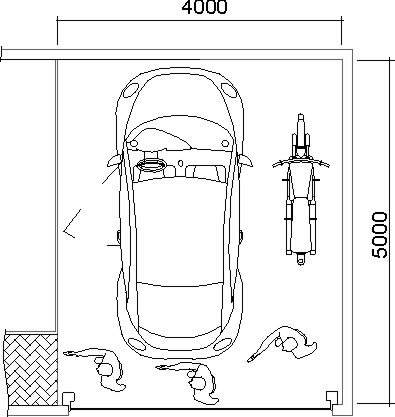 esempio in cui il posto auto risulta a ridosso del cancello carrio "THE KINDLY GATE" risulta l'unica soluzione possibile cancello alzata ingresso ridotto