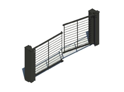 disegni 3D cancello alzata "THE KINDLY GATE" per pavimentazione esistente - mod. "horizontal closing" nero 2 ante THE KINDLY GATE PAVIMENTO ESISTENTE DUE ANTE TIPO HORIZONTAL CLOSING MODELLI 3D