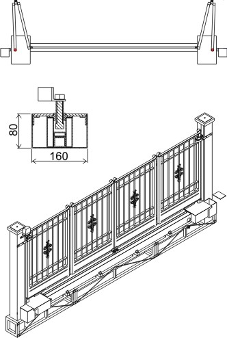 disegno cancello pieghevole